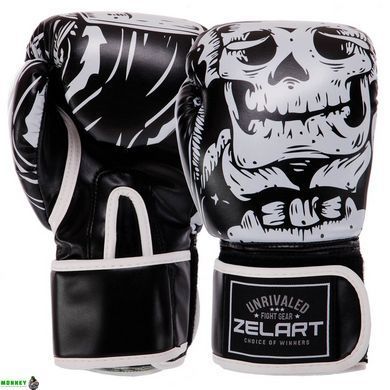 Рукавички боксерські Zelart SKULL BO-5493 Синій 10 унцій