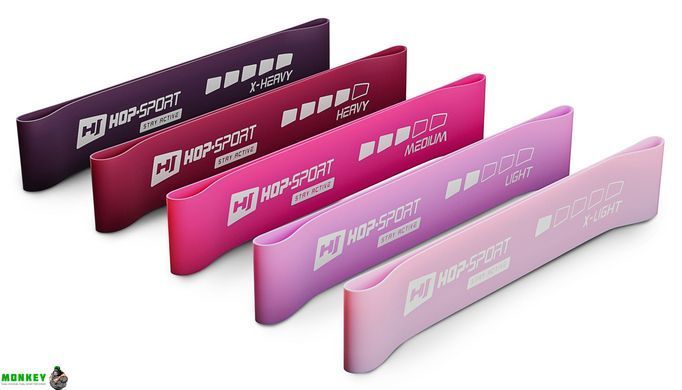 Набор резинок для фитнеса Hop-Sport 600x50mm HS-L650RLP розовый