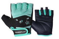 Перчатки для фитнеса и тяжелой атлетики PowerPlay 3492 женские черно-мятные XS