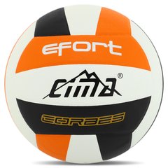Мяч волейбольный Клееный PU CIMA VB-8998 EFORT CORBES (PU, №5, 5 сл., клееный. белый-черный-оранжевый)