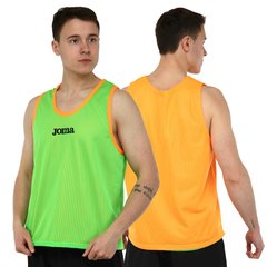 Манишка для футбола двусторонняя мужская цельная (сетка) Joma 101689-050 (PL, р-р M-XL,салатовый-оранжевый)