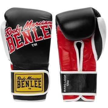 Рукавички боксерські Benlee BANG LOOP 14oz / шкіра / чорно-червоні