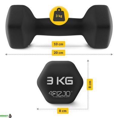 Гантели виниловые 4FIZJO 2 x 3 кг 4FJ0194