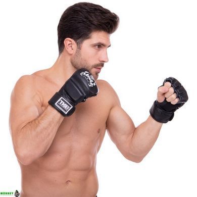 Перчатки для смешанных единоборств MMA кожаные TOP KING Super TKGGS Черный S