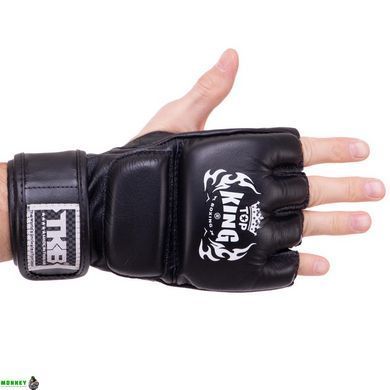 Перчатки для смешанных единоборств MMA кожаные TOP KING Super TKGGS Черный S
