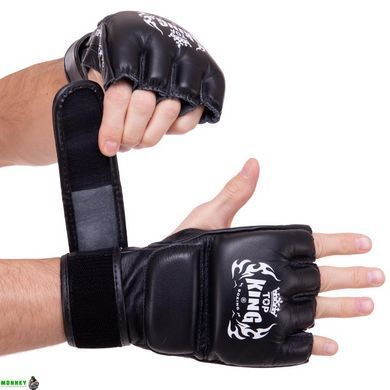 Перчатки для смешанных единоборств MMA кожаные TOP KING Super TKGGS Черный S