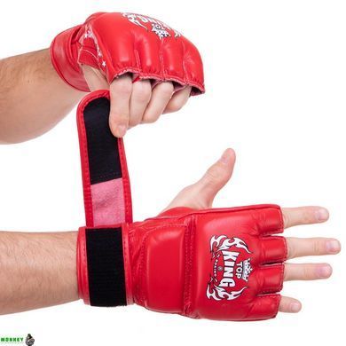 Перчатки для смешанных единоборств MMA кожаные TOP KING Super TKGGS Черный S