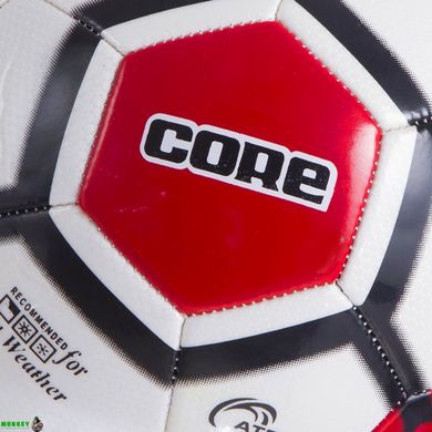 М'яч футбольний CORE ATROX CRM-052 №5 PVC білий-чорний-червоний