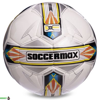 Мяч футбольный SOCCERMAX FIFA FB-0176 №5 PU белый-серый-желтый