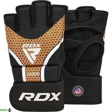 Рукавиці для ММА RDX AURA PLUS T-17 Black Golden L (капа у комплекті)