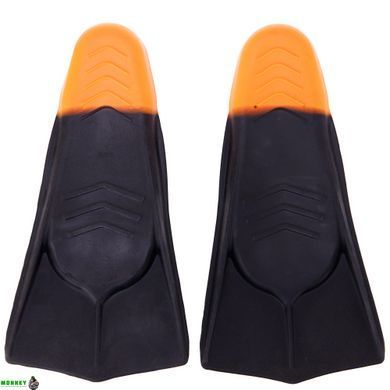 Ласты для тренировок в бассейне короткие с закрытой пяткой CIMA PL-6090-04 размер 30-44 черный-оранжевый