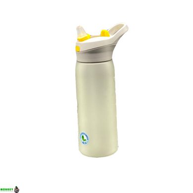 Пляшка для води CASNO 750 мл KXN-1210 Сіра з соломинкою
