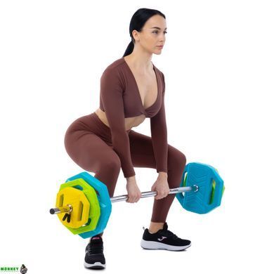 Штанга для фітнесу (фітнес памп) LiveUp LP8035-40 довжина-1,4м 28мм 40кг різнокольоровий
