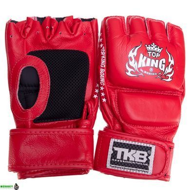 Перчатки для смешанных единоборств MMA кожаные TOP KING Super TKGGS Черный S