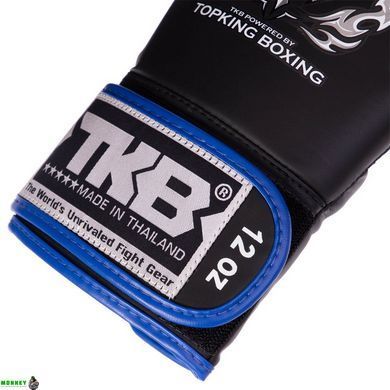 Рукавички шкіряні боксерські TOP KING Reborn TKBGRB Чорний-синій 14 унції