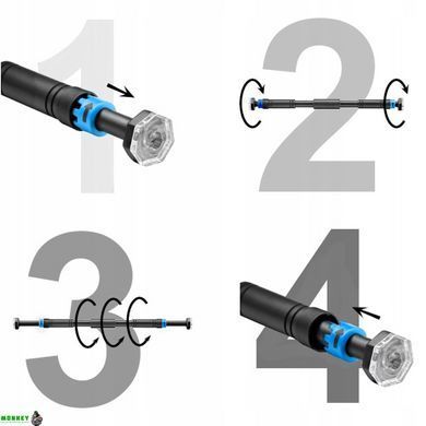 Турник раздвижной 4FIZJO 66-100 см Black/Blue (P-5907739314758)
