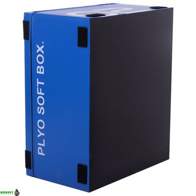 Бокс Пліометріческіе м'який набір Zelart PLYO BOXES FI-3635 3шт 90х75х30/45/60см зелений, синій, червоний