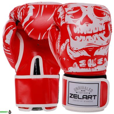 Боксерські рукавиці Zelart SKULL BO-5493 8-12 унцій кольори в асортименті
