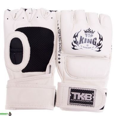 Перчатки для смешанных единоборств MMA кожаные TOP KING Super TKGGS Черный S