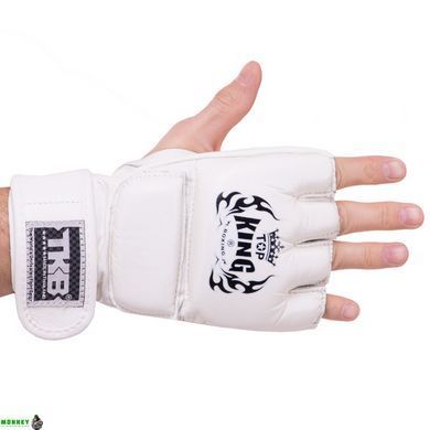 Перчатки для смешанных единоборств MMA кожаные TOP KING Super TKGGS Черный S