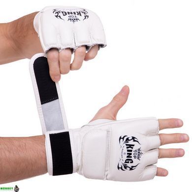 Перчатки для смешанных единоборств MMA кожаные TOP KING Super TKGGS Черный S