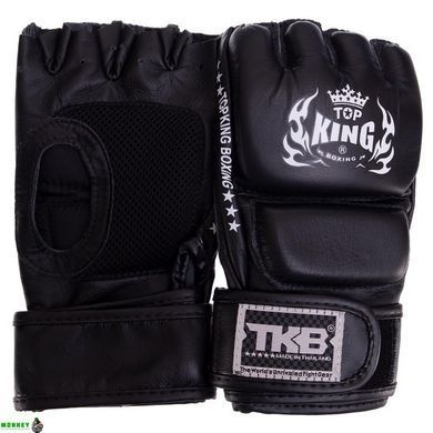 Перчатки для смешанных единоборств MMA кожаные TOP KING Super TKGGS Черный S