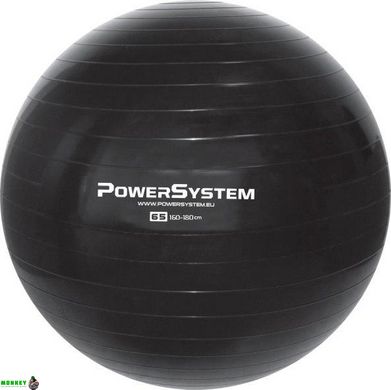 М'яч для фітнесу і гімнастики Power System PS-4012 Pro Gymball 65 cm Black