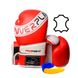 Боксерские перчатки PowerPlay 3023 A красно-белые [натуральная кожа] 12 унций