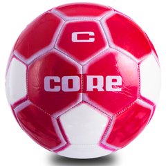 М'яч футбольний №5 PVC Зшитий машинним способом CORE ATROX CRM-054 (№5, 5сл., білий-червоний)