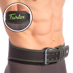 Пояс атлетический кожаный FAIRTEX 167075 (ширина-6in (15см), р-р S-XL, с подкладкой для спины, черный)