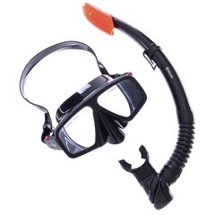Набір для плавання маска з трубкою Zelart M273-SN124-SIL чорний-помаранчевий