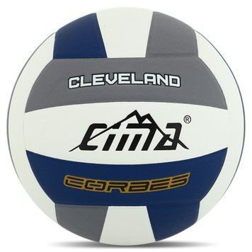 Мяч волейбольный Клееный PU CIMA VB-8999 CLEVELAND CORBES (PU, №5, 5 сл., клееный, белый-серый-синий)