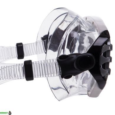Маска для плавания в пластиковом боксе LEGEND M163-PVC Серый-черный