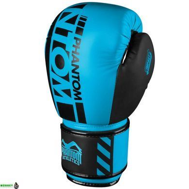 Боксерские перчатки Phantom APEX Neon Blue 10 унций (капа в подарок)