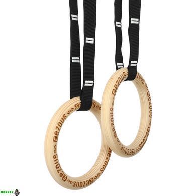 Кольца гимнастические для Кроссфита WOODEN GYM RINGS EZOUS E-02 d-32мм