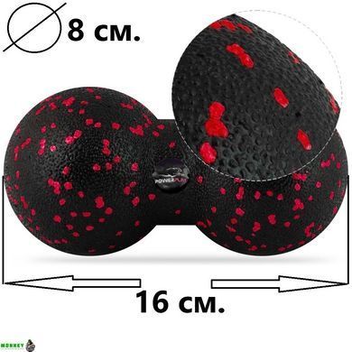 Набор для массажа и йоги PowerPlay PP_4094 EPP (ролик 30*15 + 2-я мячи) Red + резинка 11 кг.