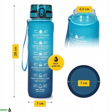 Бутылка для воды спортивная 4FIZJO 1000 мл Sky Blue/Blue (P-5905973400763)