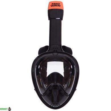 Маска для снорклинга с дыханием через нос MadWave FULL-FACE M061907 (силикон, пластик, черный)