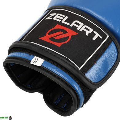 Перчатки боксерские кожаные Zelart VL-8477 Черный 10 унций