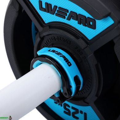 Штанга для фитнеса (фитнес памп) LiveUp LP8037 длина-1,42м 30мм 20кг черный-синий