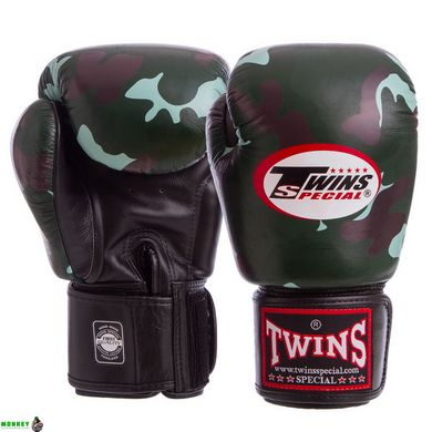 Боксерські рукавиці шкіряні TWINS FBGVL3-ARGN 10-18 унцій зелений