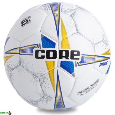 М'яч футбольний CORE COMPOSITE LEATHER PROF CR-001 №5 білий-синий-жовтий