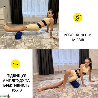 Массажный ролик Cornix EVA+ 60 x 15 см (валик, роллер) XR-0309 Navy Blue