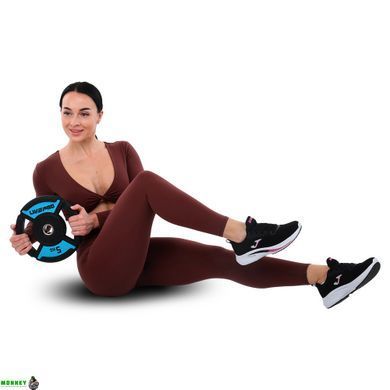 Штанга для фитнеса (фитнес памп) LiveUp LP8037 длина-1,42м 30мм 20кг черный-синий