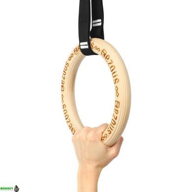 Кольца гимнастические для Кроссфита WOODEN GYM RINGS EZOUS E-02 d-32мм