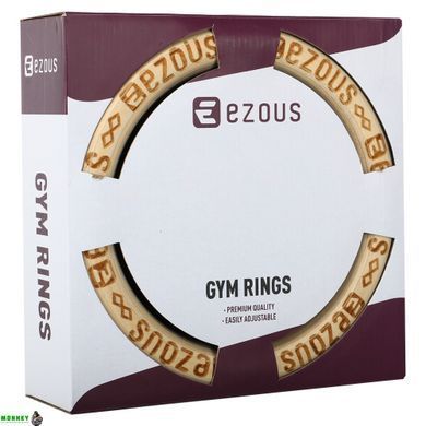Кольца гимнастические для Кроссфита WOODEN GYM RINGS EZOUS E-02 d-32мм