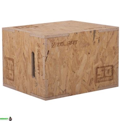 Бокс Пліометріческіе дерев'яний Zelart BOX-WOOD FI-3636-1 1шт 60см