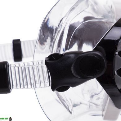 Маска для плавания в пластиковом боксе LEGEND M163-PVC Серый-черный