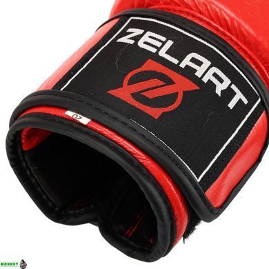 Перчатки боксерские кожаные Zelart VL-8477 Черный 10 унций
