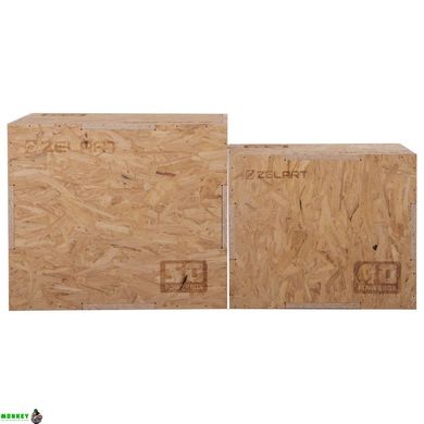 Бокс Пліометріческіе дерев'яний Zelart BOX-WOOD FI-3636-1 1шт 60см